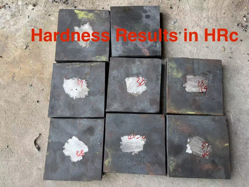 Hardness result of Inconel 901 plates